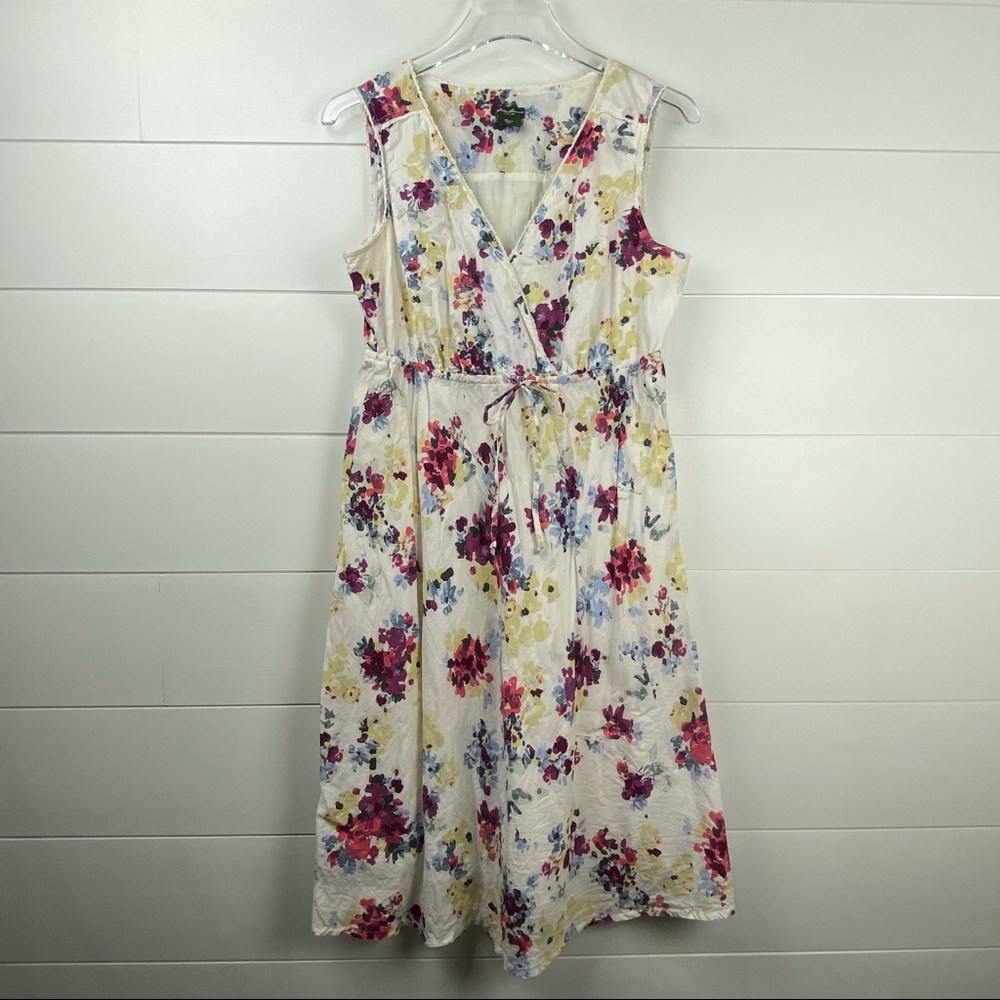 Eddie Bauer sleeveless floral dress 8